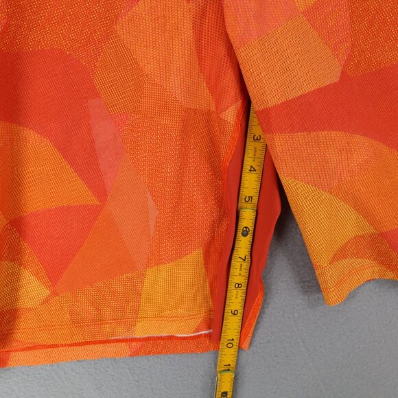 Lululemon T.H.E. Shorts Orange Print Linerless 9" Mens Size L Geometric Zip - Picture 5 of 6